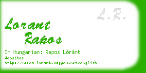 lorant rapos business card