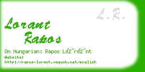 lorant rapos business card